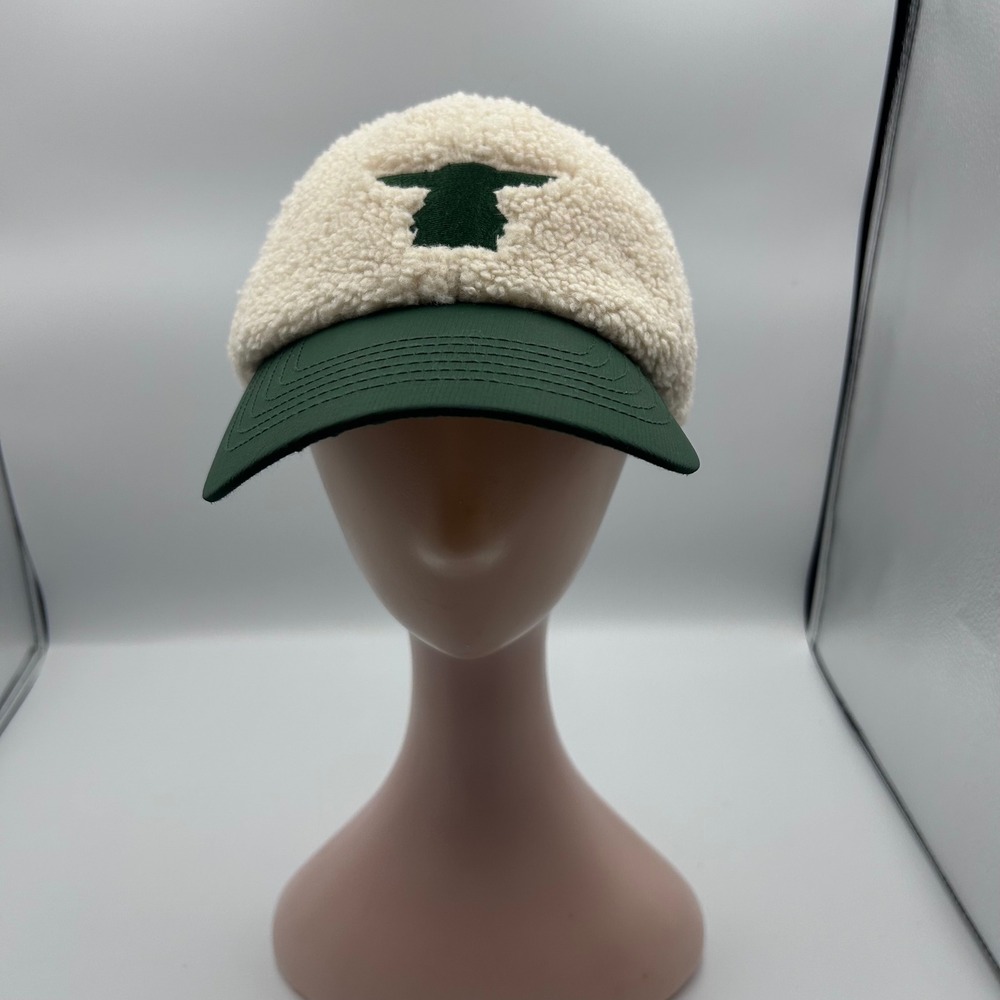 Star Wars Grogu Baby Yoda Sherpa Baseball Cap Cream Green Adjustable Hat